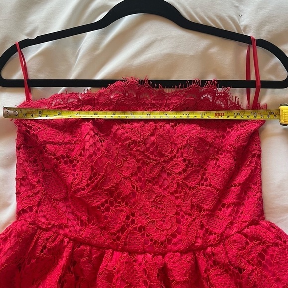 Revolve X by NBD Isabelle Strapless Red Lace Dress Size 4 - Picture 9 of 13